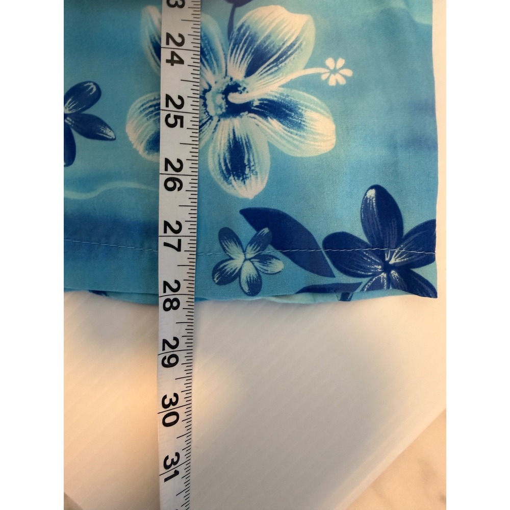 Two Palms Mens Hawaiian Shirt Blue Tropical Floral Palm Trees Mountains size XL - Picture 8 of 9